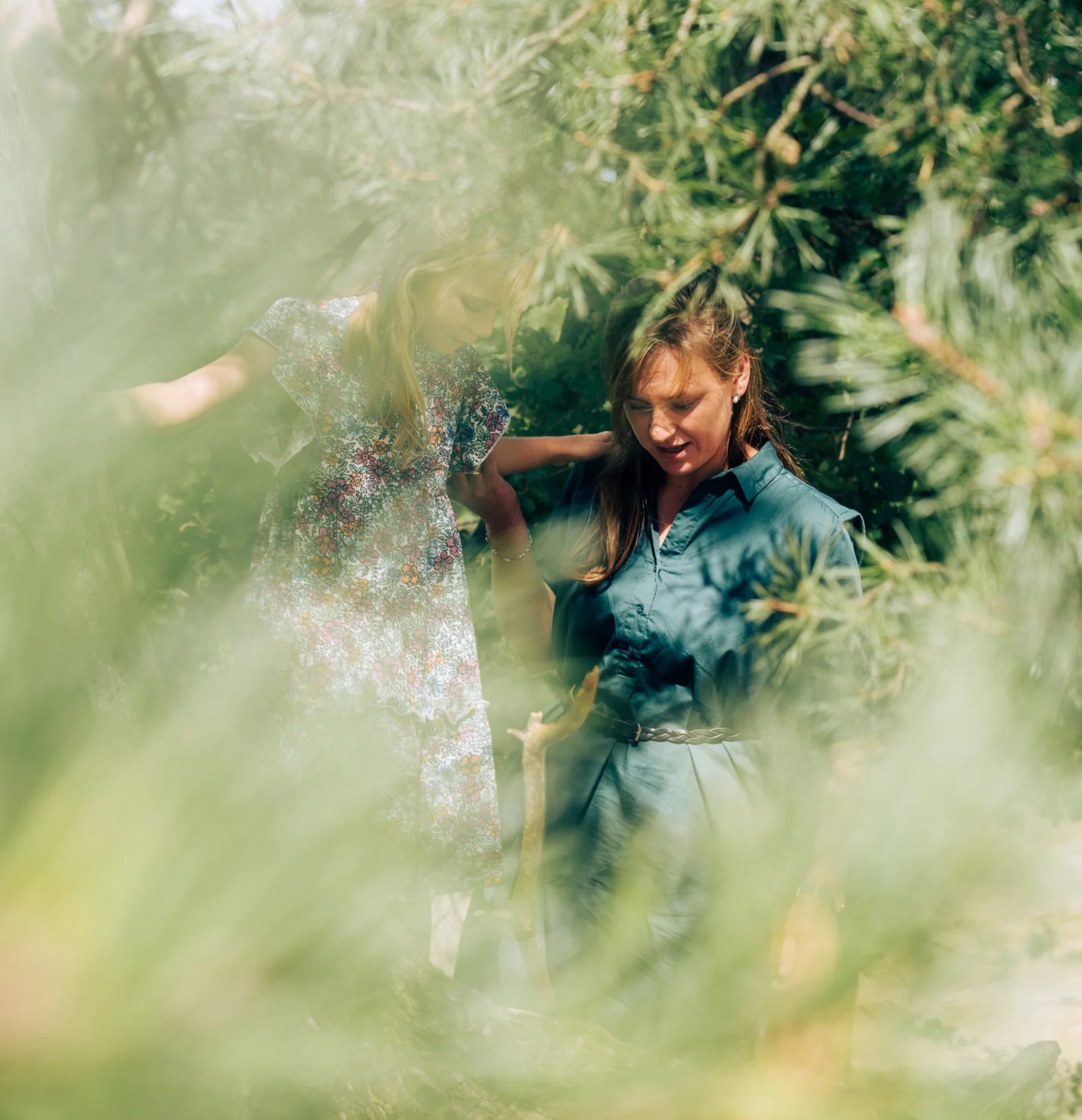 Atmospheric portrait in greenery