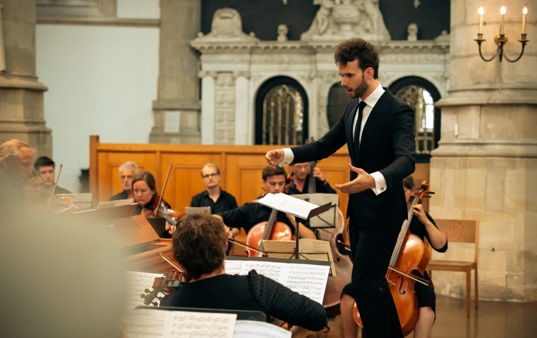 Conductor at a live performance